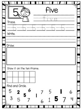 number worksheets for 1 20 by kidology by krista reid tpt