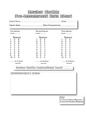 Number Worlds Placement Test Tracking Sheet