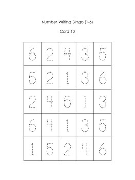 Number Writing Bingo (1-6) by Christina Shank | Teachers Pay Teachers