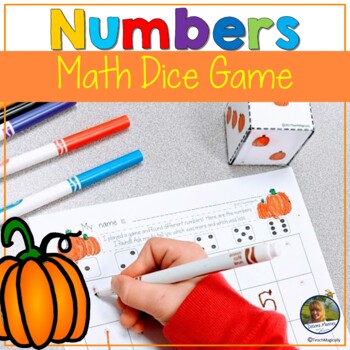Preview of Number Writing Graph Number Sense Pumpkin Fall Dice Games Math