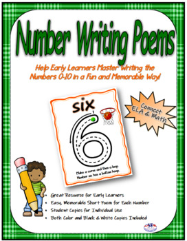 Preview of Number Writing Poems 0-10