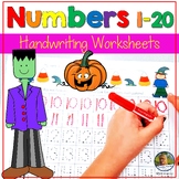 Number Writing Practice 1-20 Handwriting Worksheets Hallow