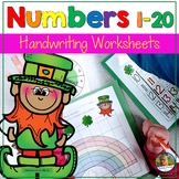 Number Writing Practice 1-20 St Patricks Day March Math Centers