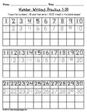 Number Writing Practice 1-30
