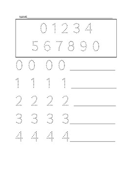 Number Writing Practice by Sasha Brill | TPT