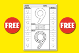 Number Writing Practice 9, Tracing Worksheets, Number Reco