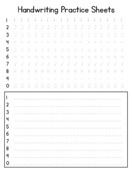 Preview of Number Writing Practice Sheets