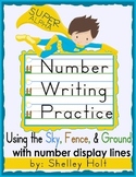Number Writing Practice - Sky, Fence, Ground