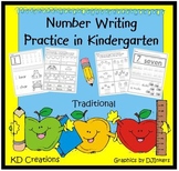 Number Writing Practice in Kindergarten  *Traditional*