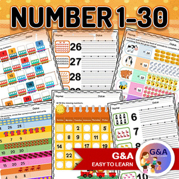 Preview of Kindergarten Math Number Sense Activities Writing Numbers Filling Numbers