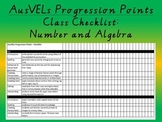 Number and Algebra - AusVELs Progression Points - Class Checklist