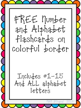 Preview of Number and Alphabet Flashcards - Bright Spring Colors