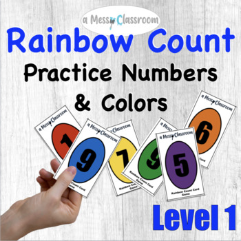 Preview of Number and Color Game: Rainbow Count Card Game for Preschoolers Level 1