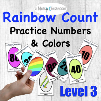 Preview of Number and Color Game: Rainbow Count Card Game for Preschoolers Level 3