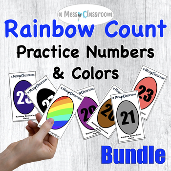 Preview of Number and Color Game: Rainbow Count Levels 1-3 Bundle