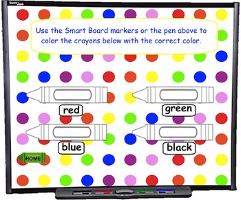 Preview of Number and Color Words SMART BOARD Game