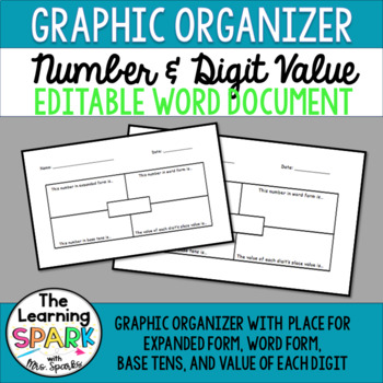 Preview of Number and Digit Value Graphic Organizer