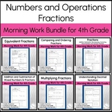 Number and Operations- Fractions Morning Work Bundle for 4