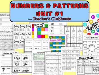 Number and Patterns Unit #1 from Teacher's Clubhouse by Teacher's Clubhouse