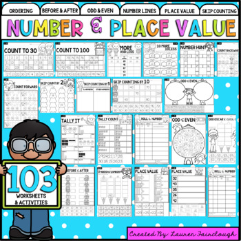 Preview of Number and Place Value Worksheet Pack - Year One