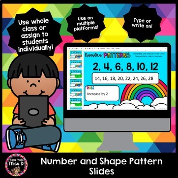 Preview of Number and Shape Pattern Slides - Distance Learning