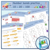 Number bonds practice sheets 10 - 20 - 100 (with the numbe