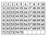 Number chart: 1-75 & BLANK TEMPLATE