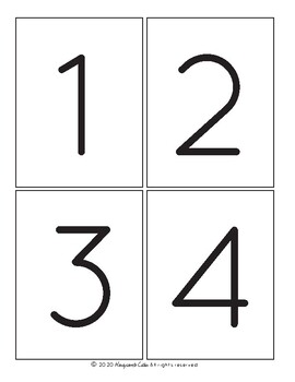 number flash cards 1 20 preschool educational resources minimalist style
