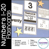 Number Flashcards 1-20 Numeral, Number, Tally, Tens Frame, Base Ten, and Picture