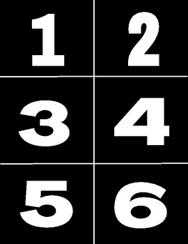 Number flashcards- Large print. Black and White. by Miss Webb's Class