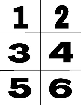 Number flashcards- Large print. Black and White. by Miss Webb's Class