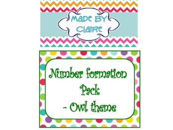 Preview of Number formation cards - Colored Owls Theme