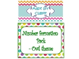 Number formation cards - Colored Owls Theme