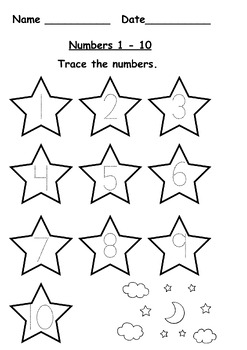 Number in Sequence Tracing (1-10) Kindergarten by The Busy Buzz | TPT