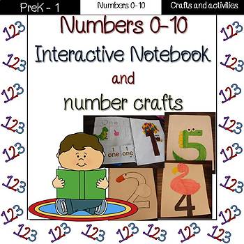 Preview of Number interactive notebook and crafts (0-10)