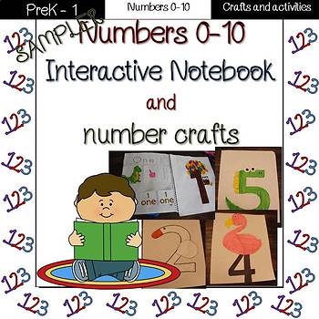 Preview of Number interactive notebook and crafts sampler