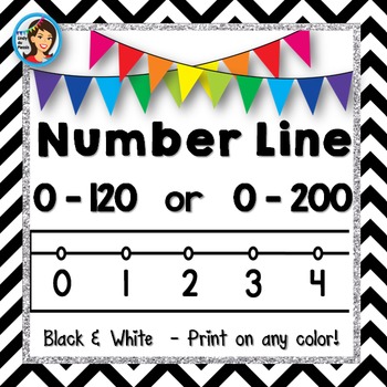 Preview of Number Line (black and white)