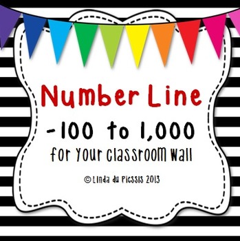 number line 100 to 1000 big for your wall by lindy du