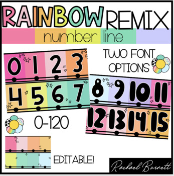 Preview of Number line // Rainbow Remix Bundle 90's retro classroom decor