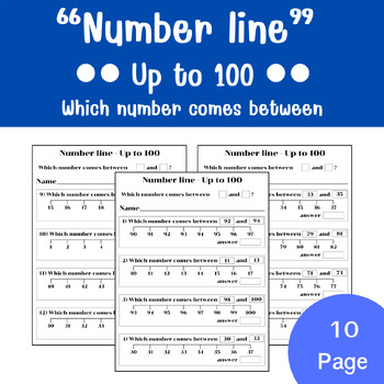 Preview of Number line - Up to 100-Which number come between - Math Digital resource