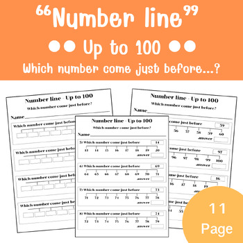 Preview of Number line - Up to 100-Which number come just before - Math Digital resource