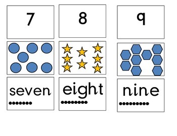 number matching cards with picture number and numeral 1 10 by alex leitch