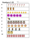 Number matching worksheet, 1-10