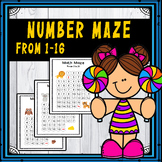Number maze from 1-16. Math Maze