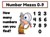 Number mazes 0-9