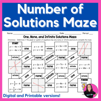 Preview of Number of Solutions in a System of Equations Digital and Printable Activity