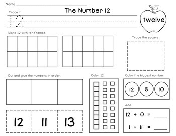 Number of the Day 0 to 20 Printable Worksheets by Primary Basics