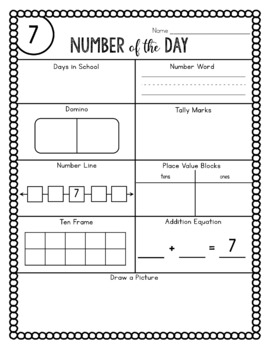 Number of the Day | First & Second Grade | 180 Pages for 180 Days