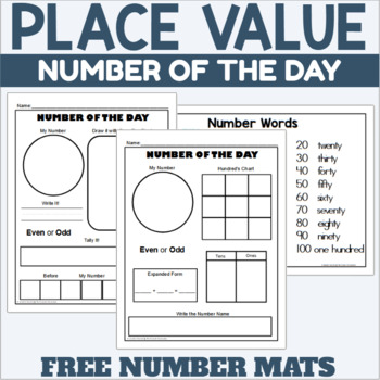 Preview of Number of the Day with 2 Digit Numbers Freebie