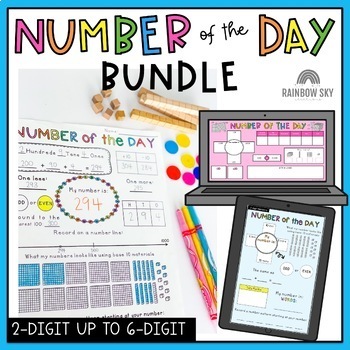 Preview of Number of the Day BUNDLE - Printable, digital and warmup templates